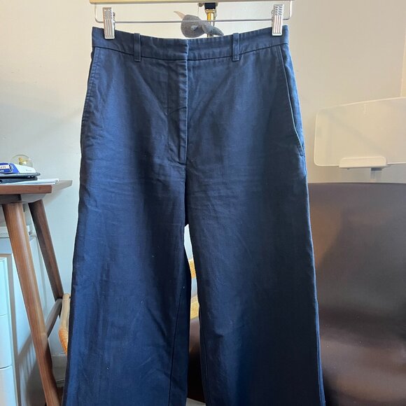 Kenzo Paris Marine Blue Wide-Leg Pants 7/8 Sz 36 EU - Picture 1 of 10